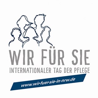 Banner zur Initiative 'Wir für Sie' der Landesarbeitsgemeinschaft Freie Wohlfahrtspflege NRW zum Internationalen Tag der Pflege